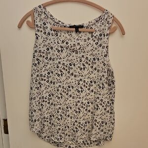 Banana Republic Black and White Floral Tank Top